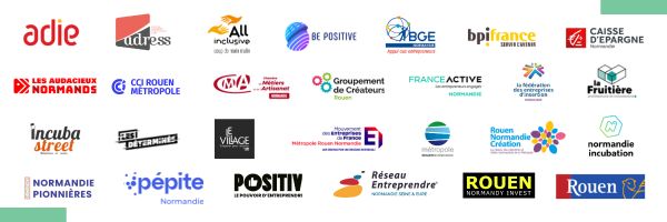 Logos des partenaires de Rouen Business Connect