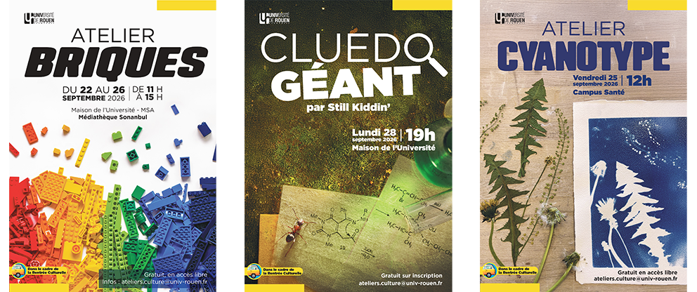 Affiches ateliers rentrée culturelle 2026